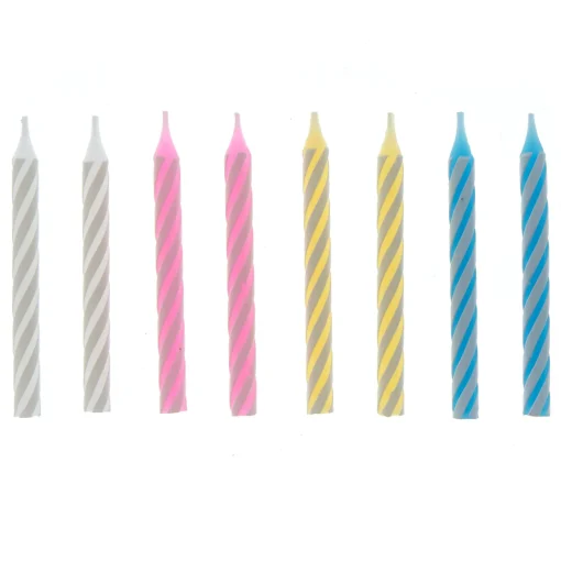 24 Birthday Candles - Assorted Colours