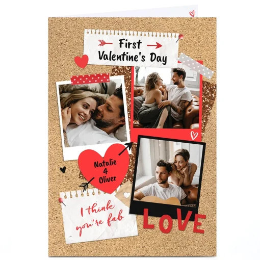 A4 Photo First Valentine's Day Card - I Think You're Fab