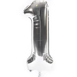 Age 13 Giant Foil Helium Numeral Balloons - Silver (deflated)