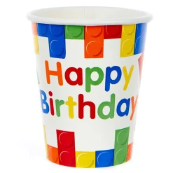 Birthday Building Blocks Party Tableware & Decoration Bundle - 16 Guests