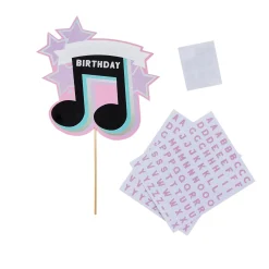Birthday Musical Note Customisable Card Cake Topper