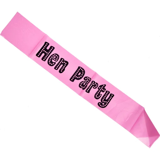 Black & Pink Hen Party Sash