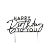 Black Happy Birthday To You Acrylic Cake Topper