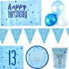 Blue 13th Birthday Party Tableware & Decorations Bundle