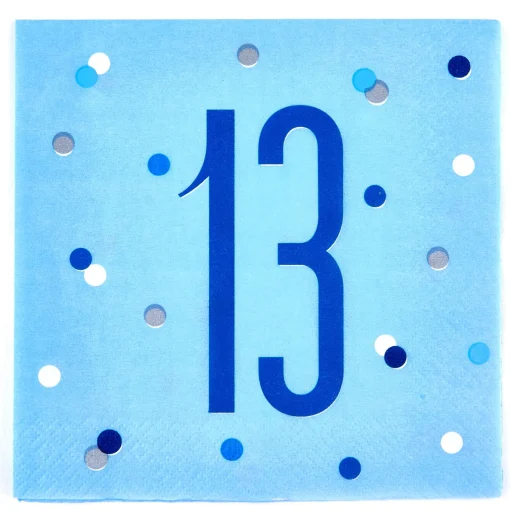Blue 13th Birthday Party Tableware & Decorations Bundle