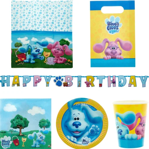 Blue's Clues Party Tableware & Decorations Bundle - 16 Guests