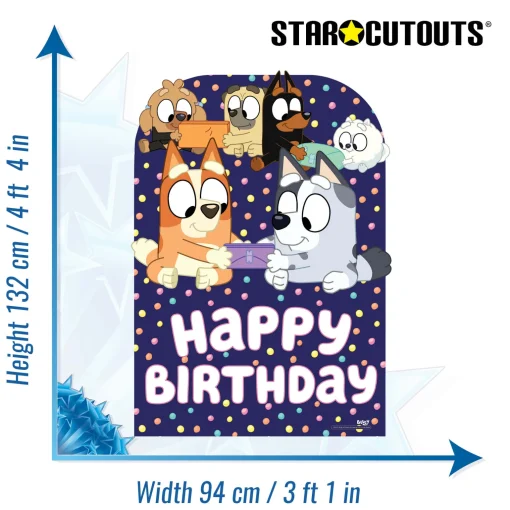 Bluey & Friends Happy Birthday Medium Backdrop Cardboard Cutout