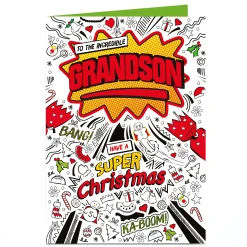 Christmas Personalised Card - SUPER Christmas Grandson