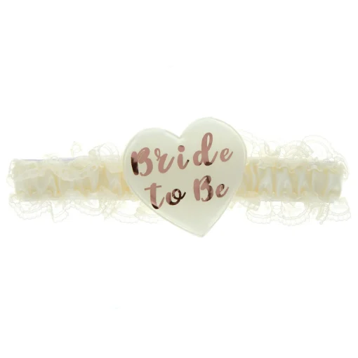 Cream & Rose Gold Bride to Be Garter