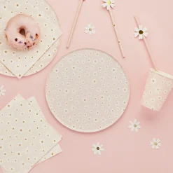Daisy Paper Plates - Pack of 8