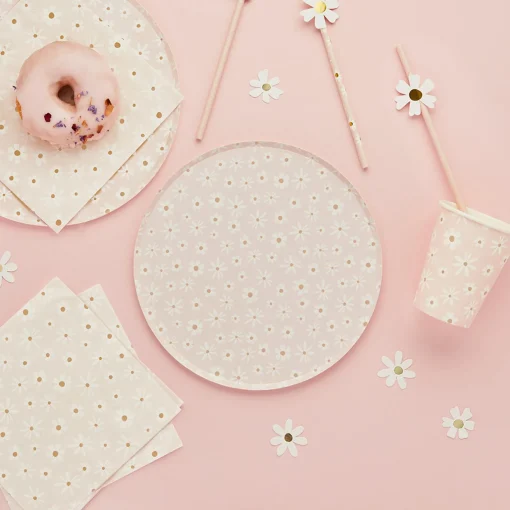 Daisy Paper Plates - Pack of 8