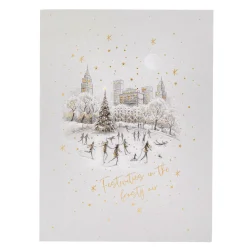 Deluxe Skating Scene Charity Christmas Cards - Pack of 10 (2 Designs)