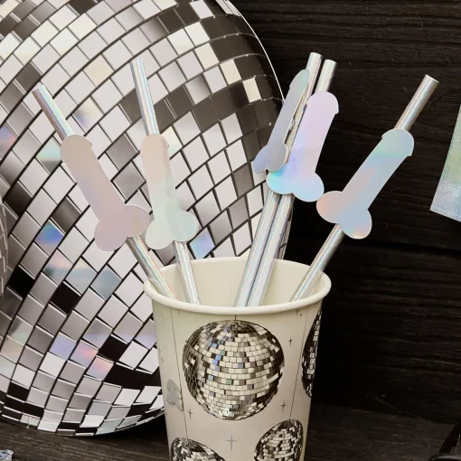 Disco Hen Paper Straws - Pack of 16