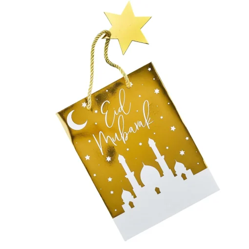 Eid Mubarak Gold Gift Bags - Pack of 5