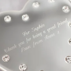 Engraved Diamante Heart-Shaped Jewellery Box - Birthday