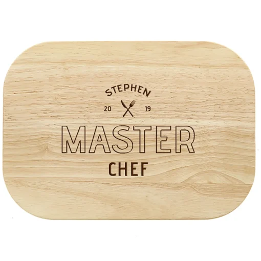 Engraved Medium Rectangular Chopping Board - Knife & Fork