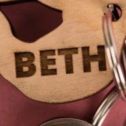 Engraved Set Of 2 Wooden Key Rings - Hand