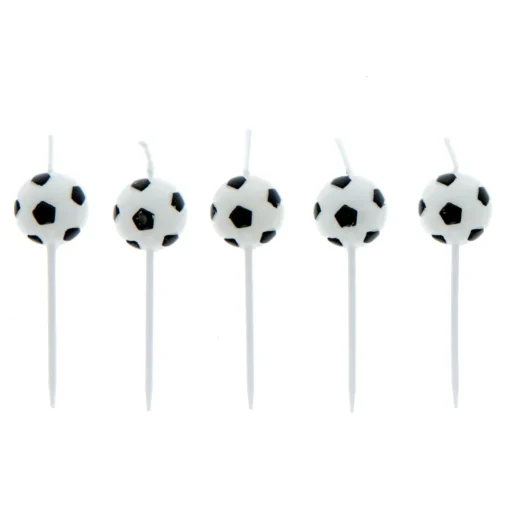 Football Pick Cake Candles - Pack of 5