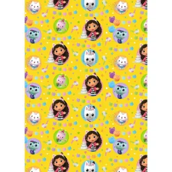 Gabby's Dollhouse Wrapping Paper - 2 Sheets & 2 Tags