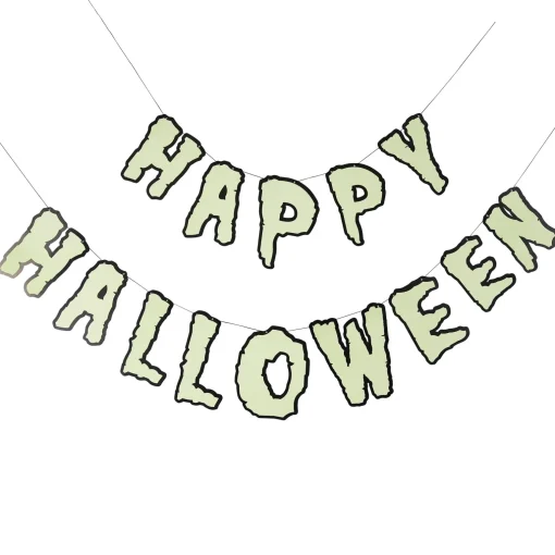 Glow In The Dark Happy Halloween Card Banner 2m