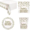 Gold Confetti Birthday Party Tableware - 16 Guests