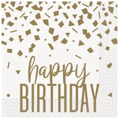 Gold Confetti Birthday Party Tableware - 16 Guests