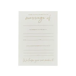 Gold Foiled C6 Wedding Day Invitations - Pack of 20