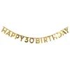 Gold Happy 30th Birthday Letter Banner