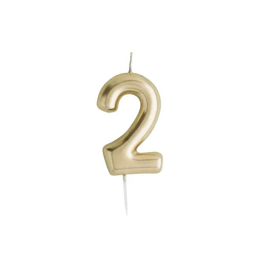 Gold Number Cake Candle (0-9)