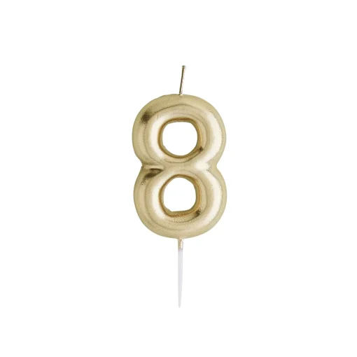 Gold Number Cake Candle (0-9)