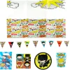 Justice League Party Tableware & Decorations Bundle - 16 Guests