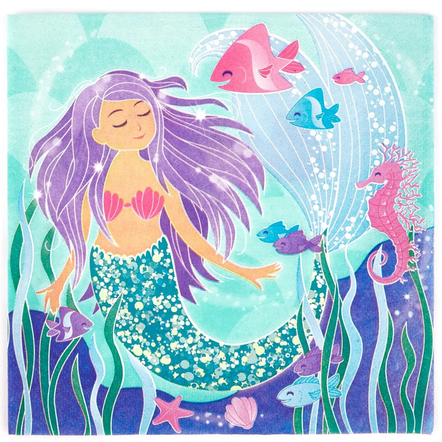 Mermaid Party Tableware & Decoration Bundle - 16 Guests