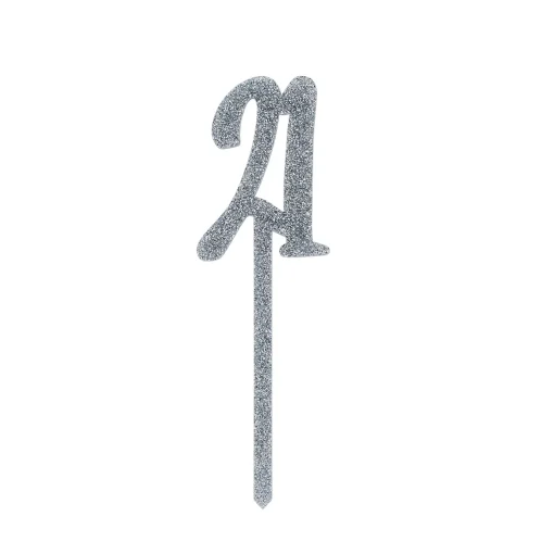 Metallic 21 Glitter Acrylic Cake Topper (3 Colour Options)
