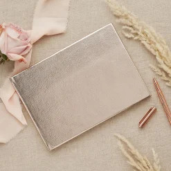Metallic Faux Leather 50-Page Guest Book