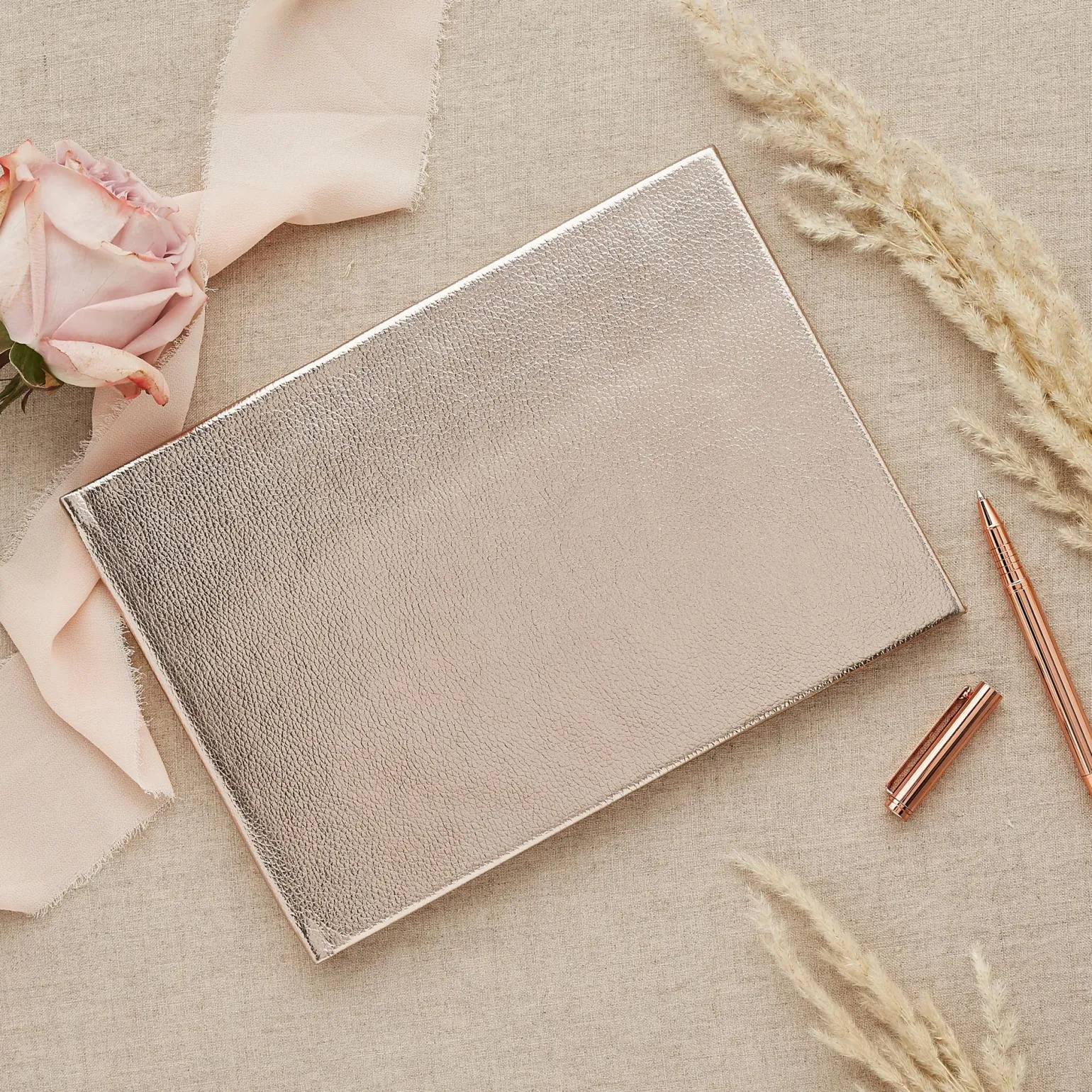 Metallic Faux Leather 50-Page Guest Book