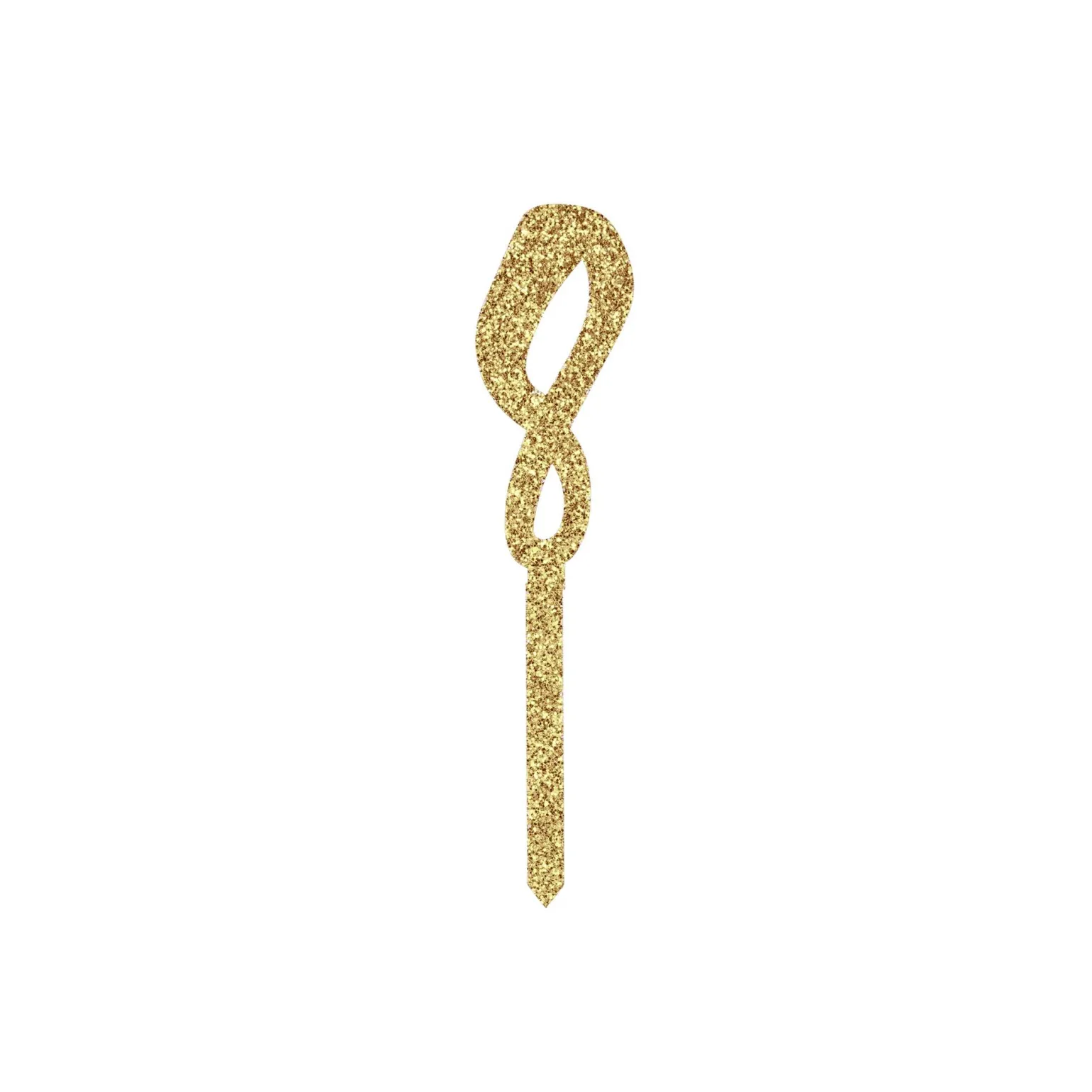Metallic Gold Number Glitter Acrylic Cake Topper (Numbers 0-9)