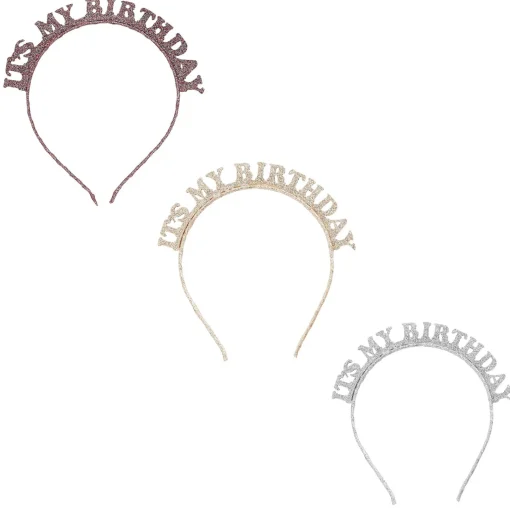 Metallic It's My Birthday Glitter Headband (3 Colour Options)