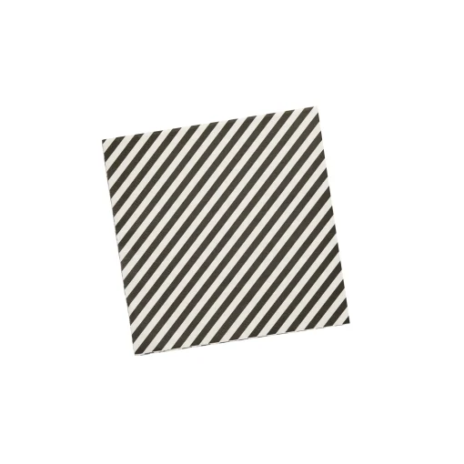 Monochrome Striped Paper Napkins - Pack of 16