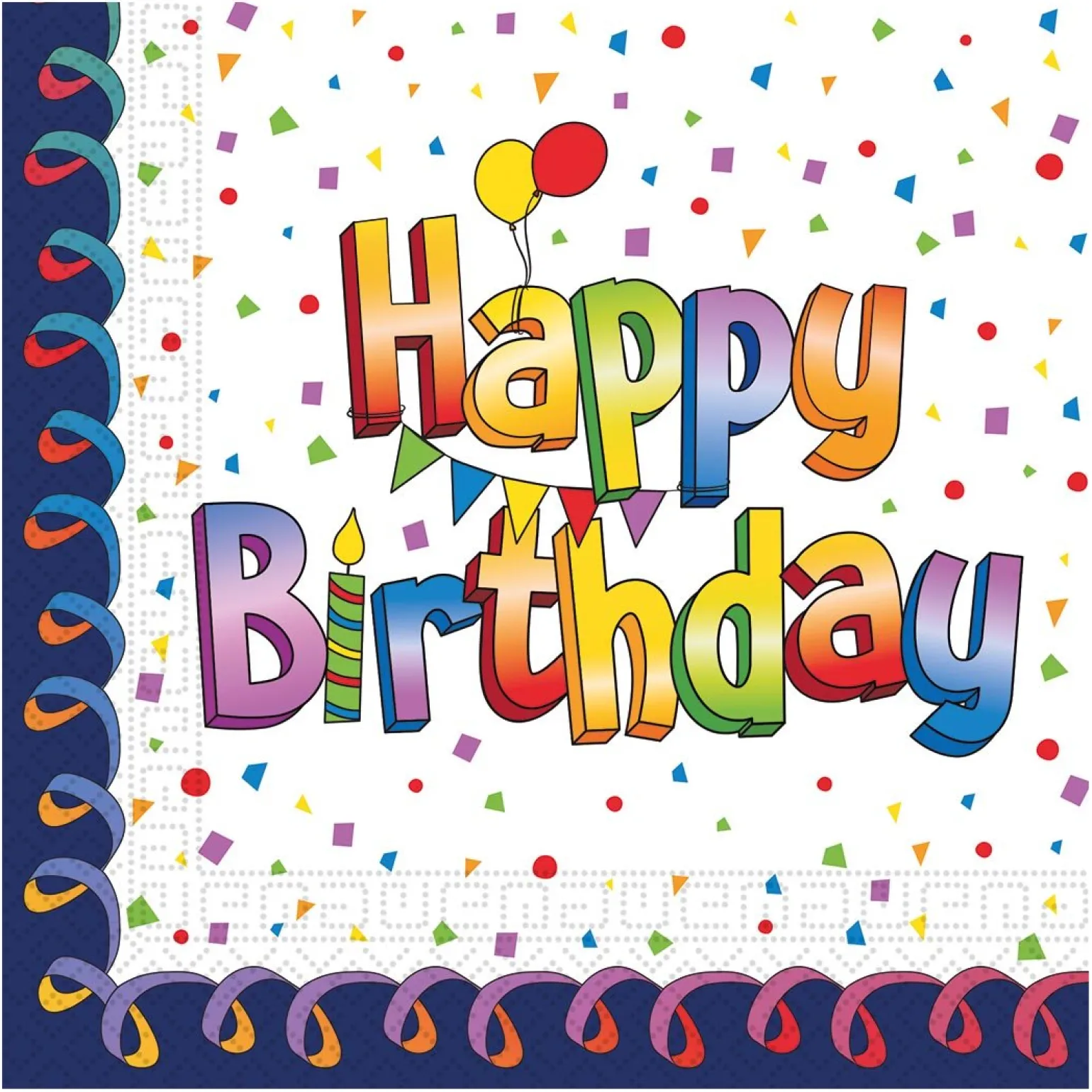 Multicolour Happy Birthday Party Tableware Bundle - 16 Guests