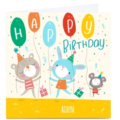 Personalied Carol Richardson Birthday Card - Animal Party
