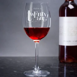 Personalised 21 Years Old Wine Glass