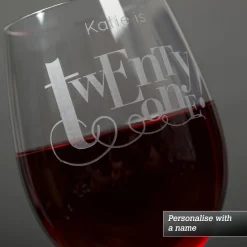 Personalised 21 Years Old Wine Glass
