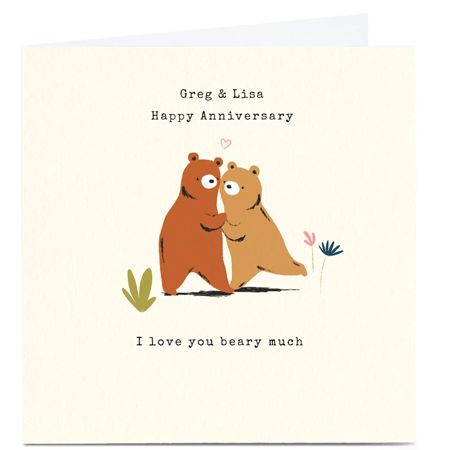 Personalised Andrew Thornton Anniversary Card - Beary Much