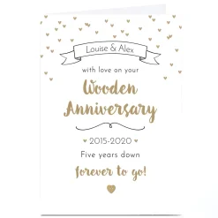 Personalised Anniversary Card - Wooden Anniversary