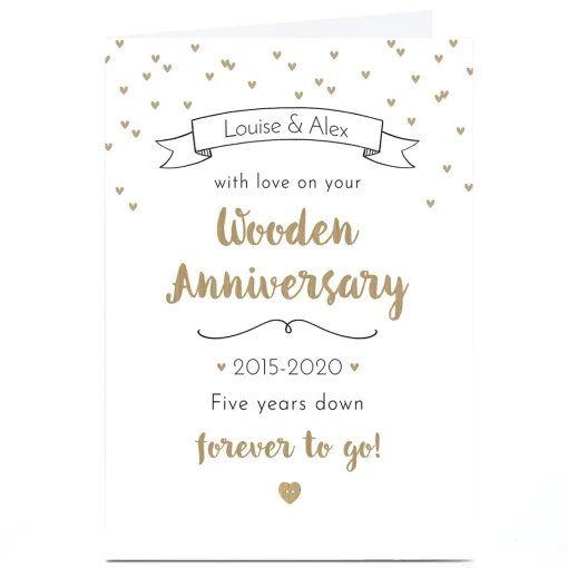 Personalised Anniversary Card - Wooden Anniversary