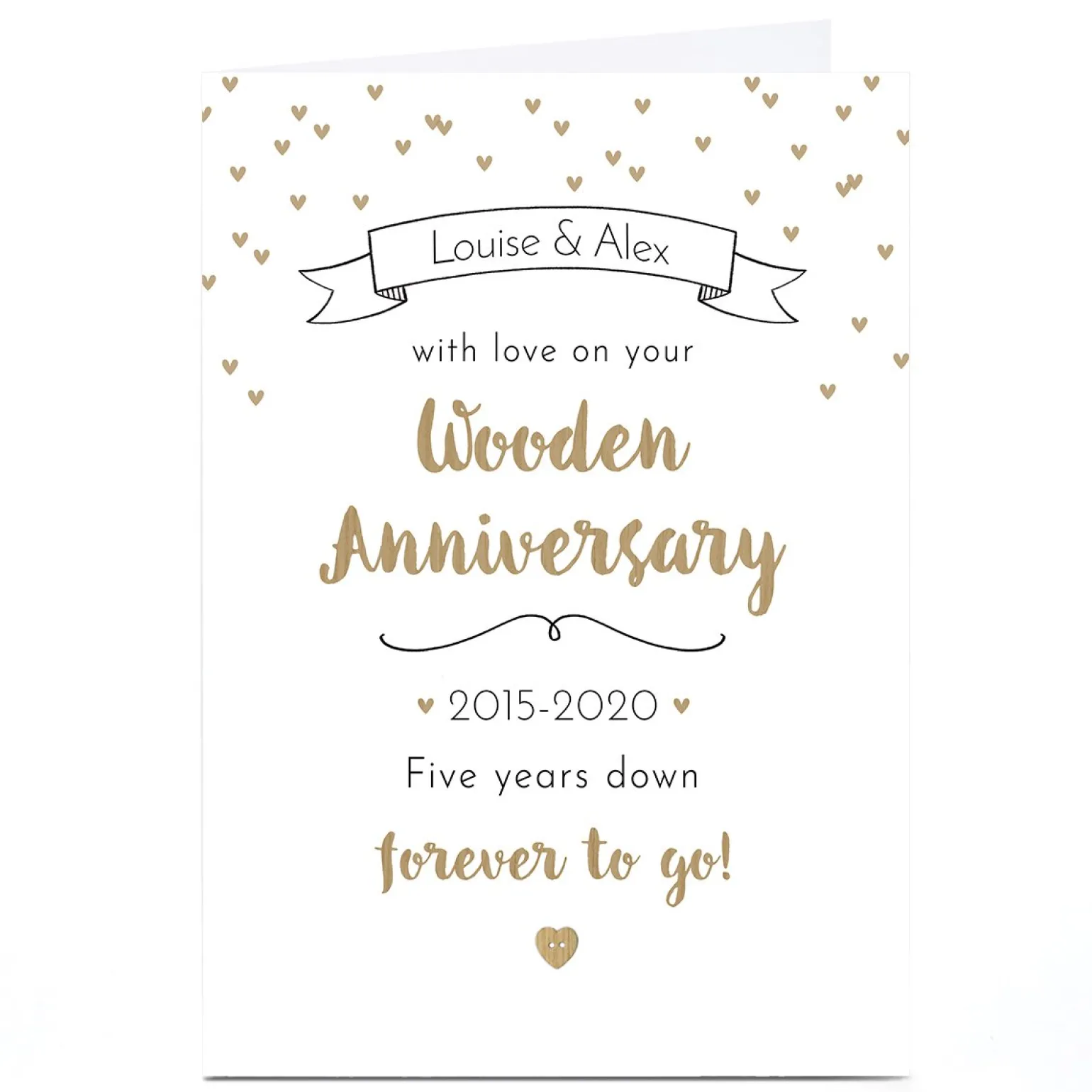 Personalised Anniversary Card - Wooden Anniversary