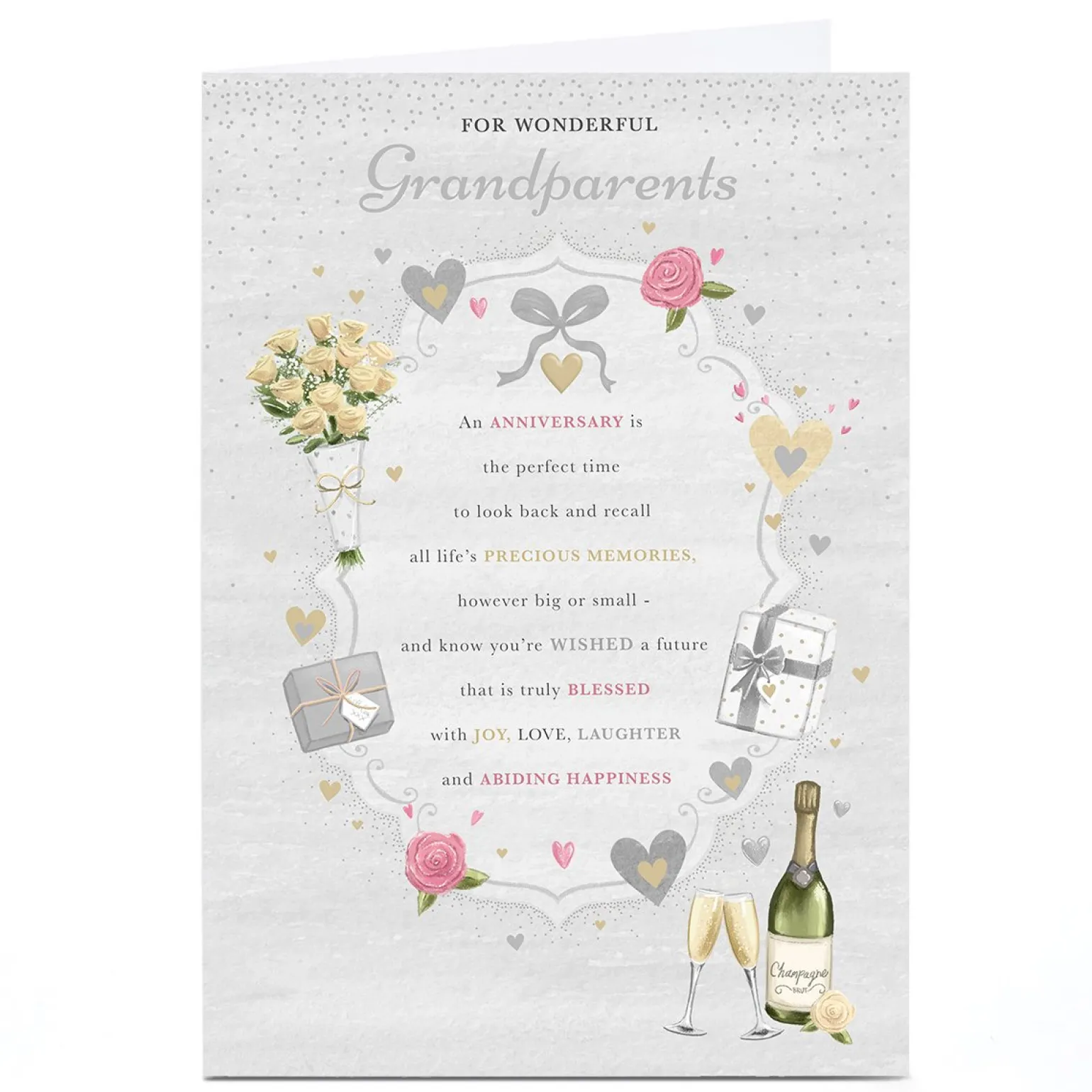 Personalised Anniversary Card - Joy, Love and Laughter
