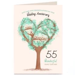Personalised Anniversary Card - Years Together Tree