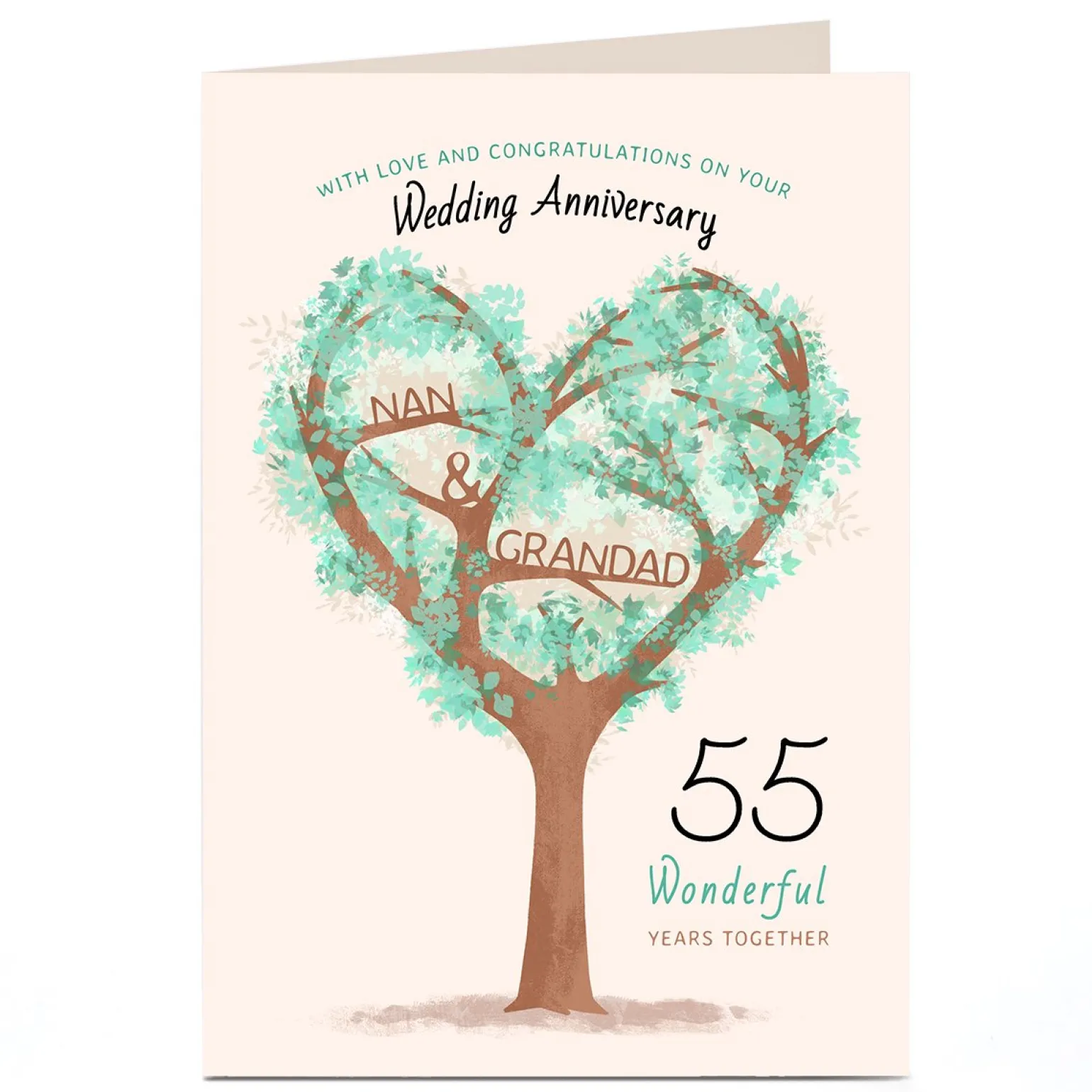 Personalised Anniversary Card - Years Together Tree