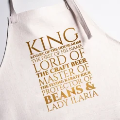 Personalised Apron - King, Lord, Master, Protector